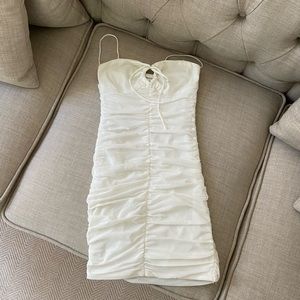 Princess Polly ruched white mini dress